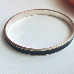 Black and Silver Vintage Bangle Bracelet